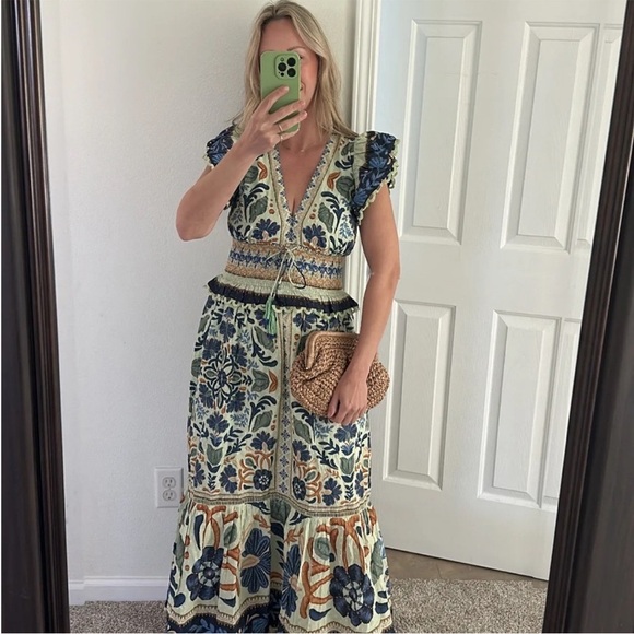 FARM Rio Ocean Tapestry Midi Dress- SM - Picture 12 of 12